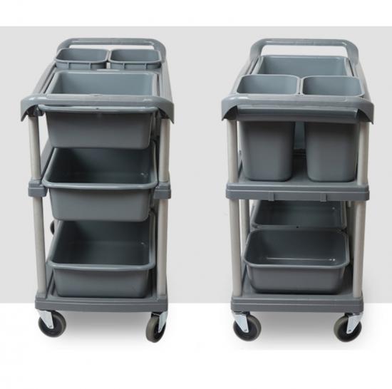 Commercial 3 Shelf Multifunction Cleaning Trolley