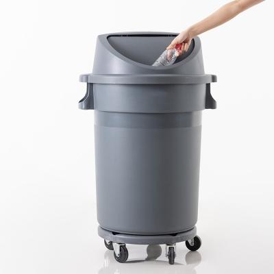  fashionable appearance design big bucket mouth convenient to throw rubbish 80L gray colour plastic garbage waste trash bins
