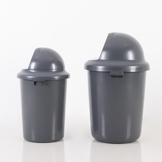  fashionable appearance design big bucket mouth convenient to throw rubbish gray colour plastic garbage waste trash bins